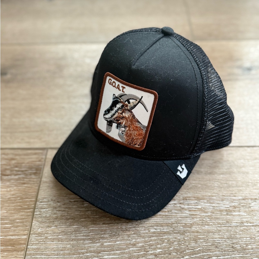 Black and Brown Trucker Hat with Animal Patch